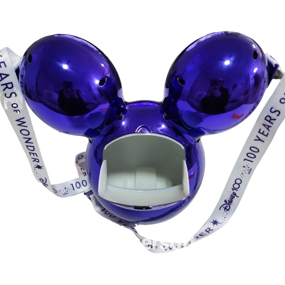 Disney Parks 100th Anniversary Mickey Mouse Purple Balloon Popcorn Bucket